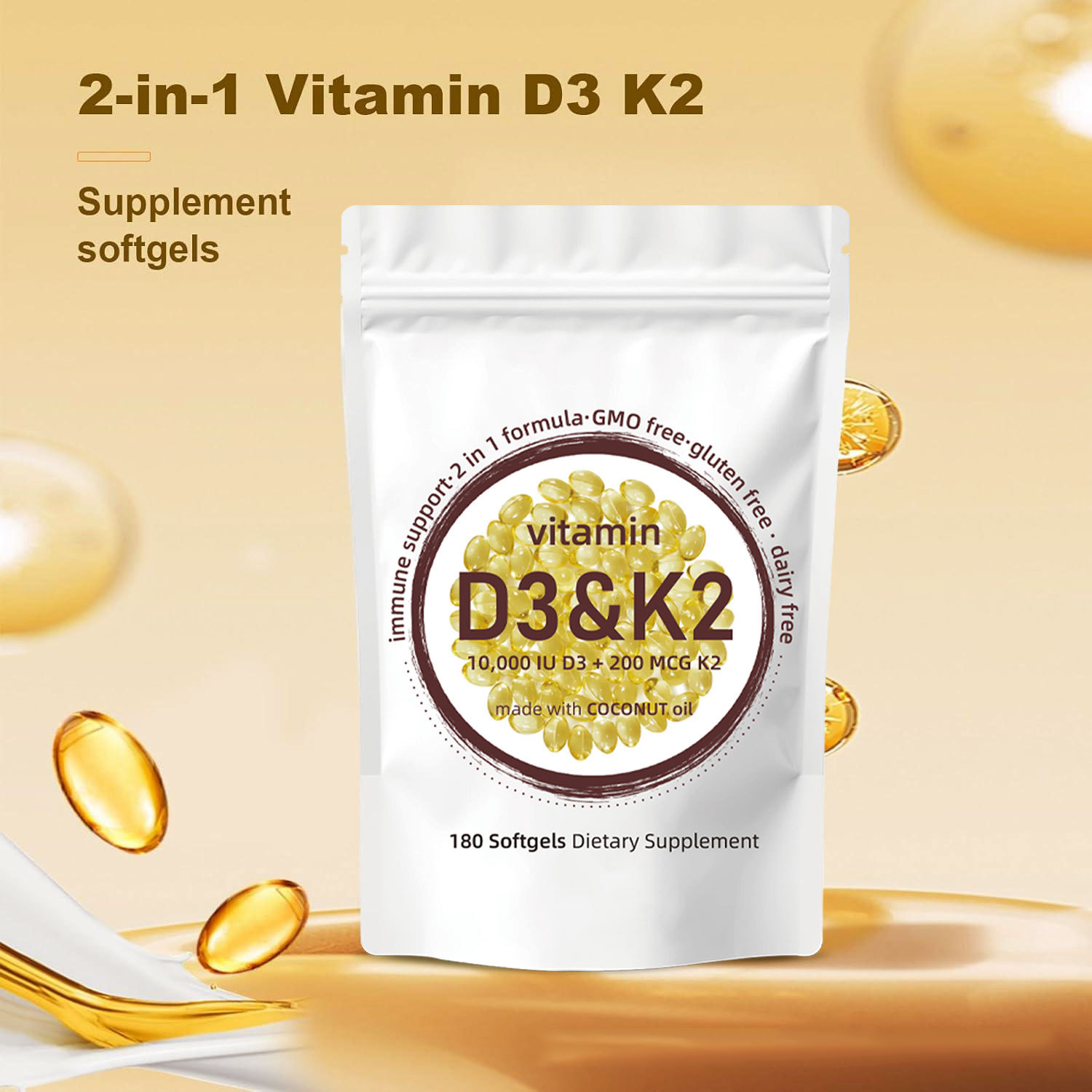 Vitamin D3 K2 Drop - 비타민 D3 K2 소프트젤 - 비타민