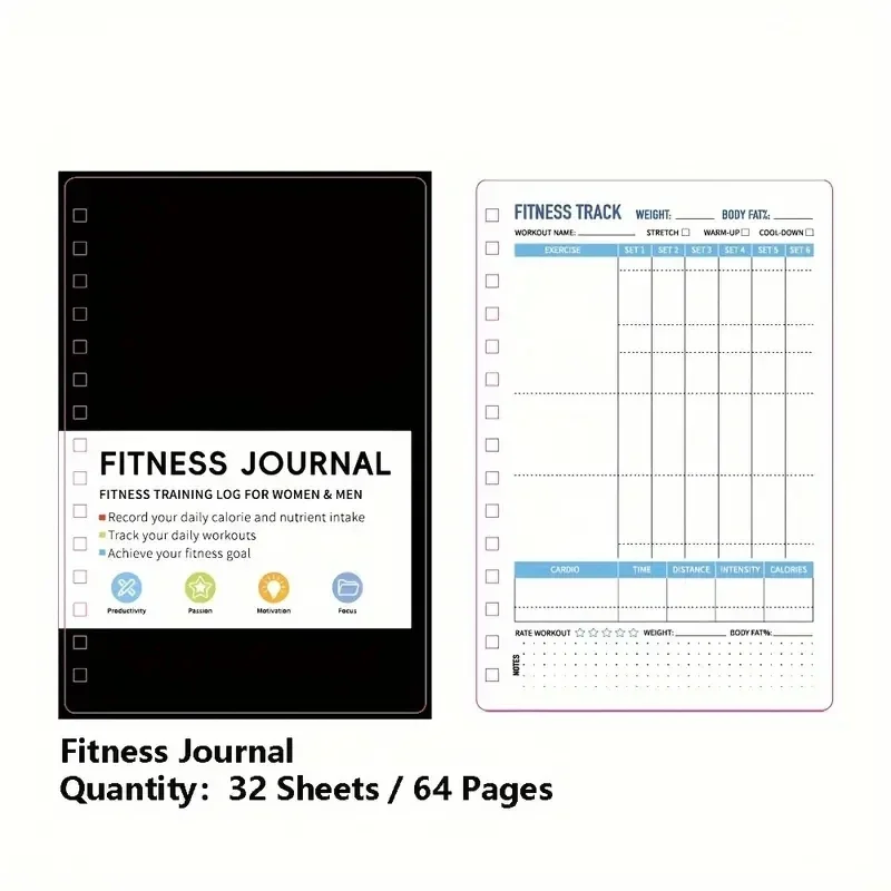 나선형 노트 일일 운동 및 영양 계획표 32매 피트니스 - Fitness Nutrition Journal 리뷰 및 가격
